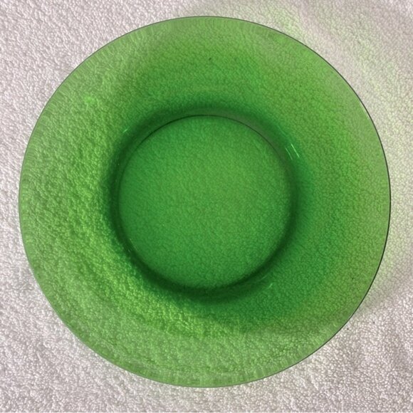 Vintage Duralex France Emerald Green Glass Dinner Plates X2 - Picture 5 of 12